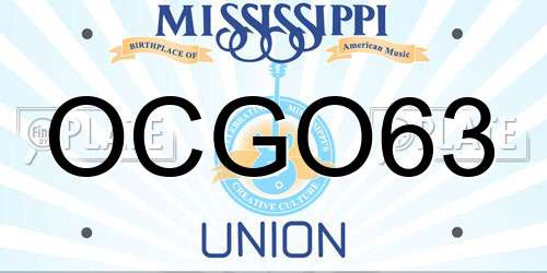 OCGO63 Mississippi License Plate