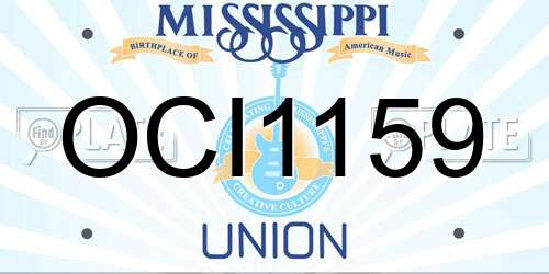 OCI1159 Mississippi License Plate
