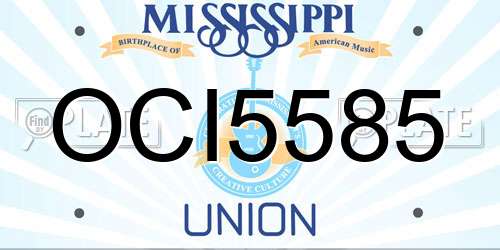 OCI5585 Mississippi License Plate