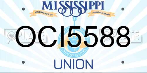 OCI5588 Mississippi License Plate