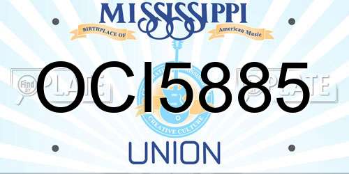 OCI5885 Mississippi License Plate