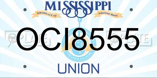 OCI8555 Mississippi License Plate