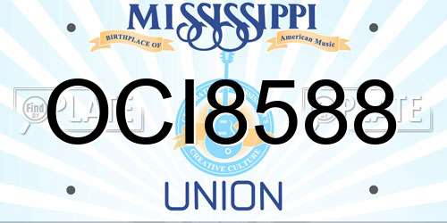 OCI8588 Mississippi License Plate