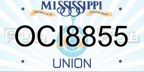OCI8855 Mississippi License Plate