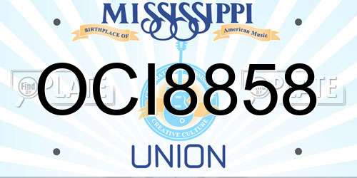 OCI8858 Mississippi License Plate