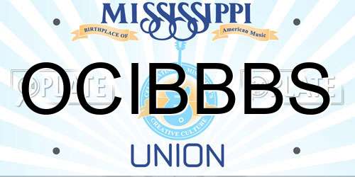 OCIBBBS Mississippi License Plate