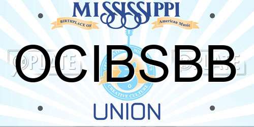 OCIBSBB Mississippi License Plate