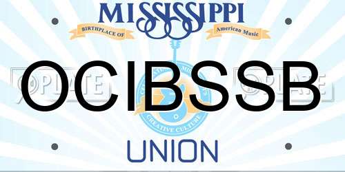 OCIBSSB Mississippi License Plate