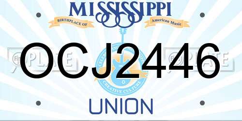 OCJ2446 Mississippi License Plate