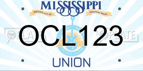OCL123 Mississippi License Plate