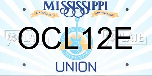 OCL12E Mississippi License Plate