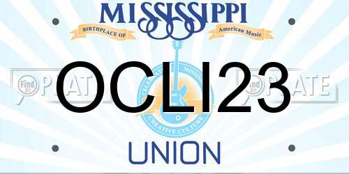 OCLI23 Mississippi License Plate