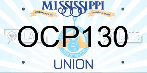 OCP130 Mississippi License Plate