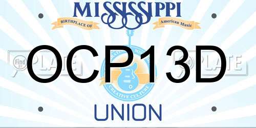 OCP13D Mississippi License Plate