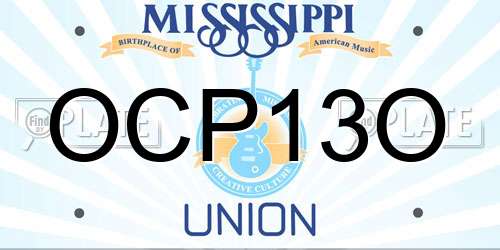 OCP13O Mississippi License Plate