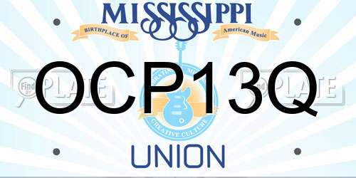 OCP13Q Mississippi License Plate