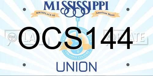 OCS144 Mississippi License Plate