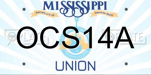 OCS14A Mississippi License Plate