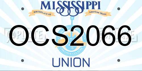 OCS2066 Mississippi License Plate