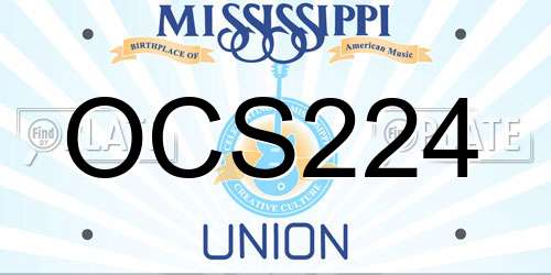 OCS224 Mississippi License Plate