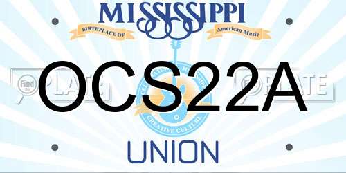 OCS22A Mississippi License Plate