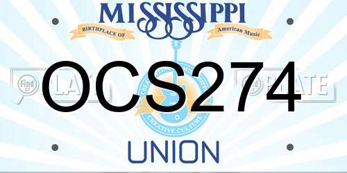 OCS274 Mississippi License Plate