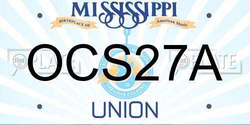 OCS27A Mississippi License Plate