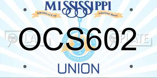 OCS602 Mississippi License Plate