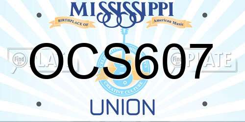 OCS607 Mississippi License Plate