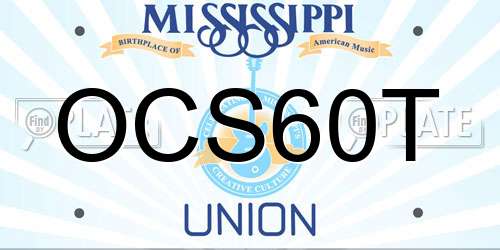 OCS60T Mississippi License Plate