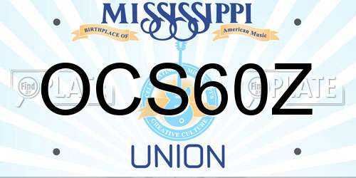 OCS60Z Mississippi License Plate