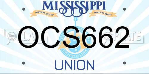 OCS662 Mississippi License Plate