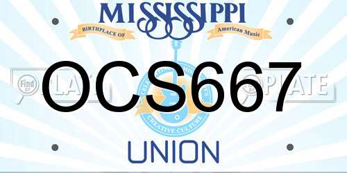 OCS667 Mississippi License Plate