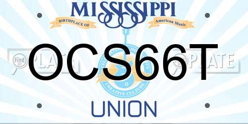OCS66T Mississippi License Plate
