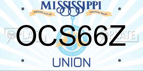 OCS66Z Mississippi License Plate