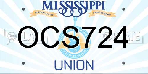 OCS724 Mississippi License Plate