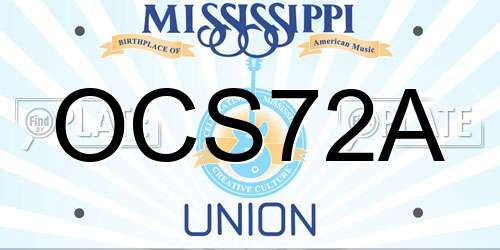 OCS72A Mississippi License Plate