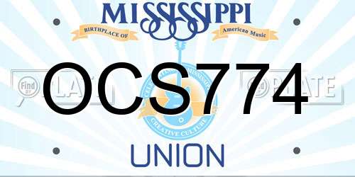 OCS774 Mississippi License Plate