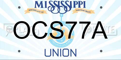 OCS77A Mississippi License Plate