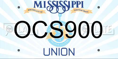 OCS900 Mississippi License Plate