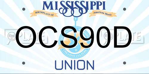 OCS90D Mississippi License Plate