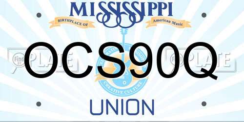 OCS90Q Mississippi License Plate