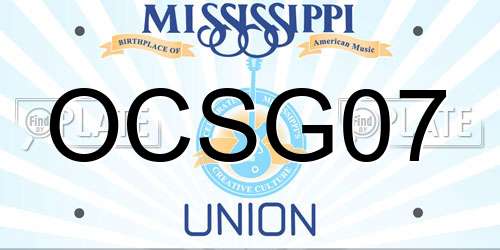 OCSG07 Mississippi License Plate