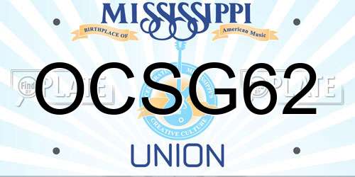 OCSG62 Mississippi License Plate