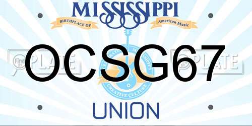 OCSG67 Mississippi License Plate