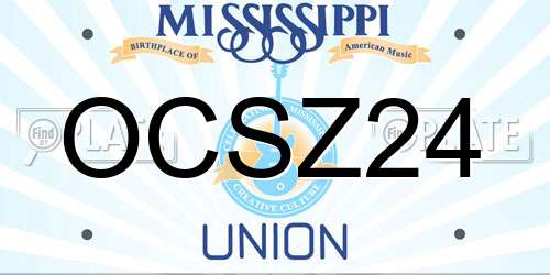 OCSZ24 Mississippi License Plate