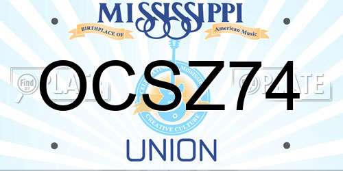 OCSZ74 Mississippi License Plate