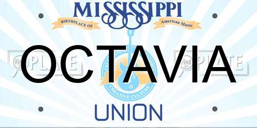 OCTAVIA Mississippi License Plate
