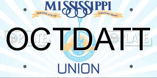 OCTDATT Mississippi License Plate