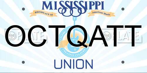 OCTQATT Mississippi License Plate